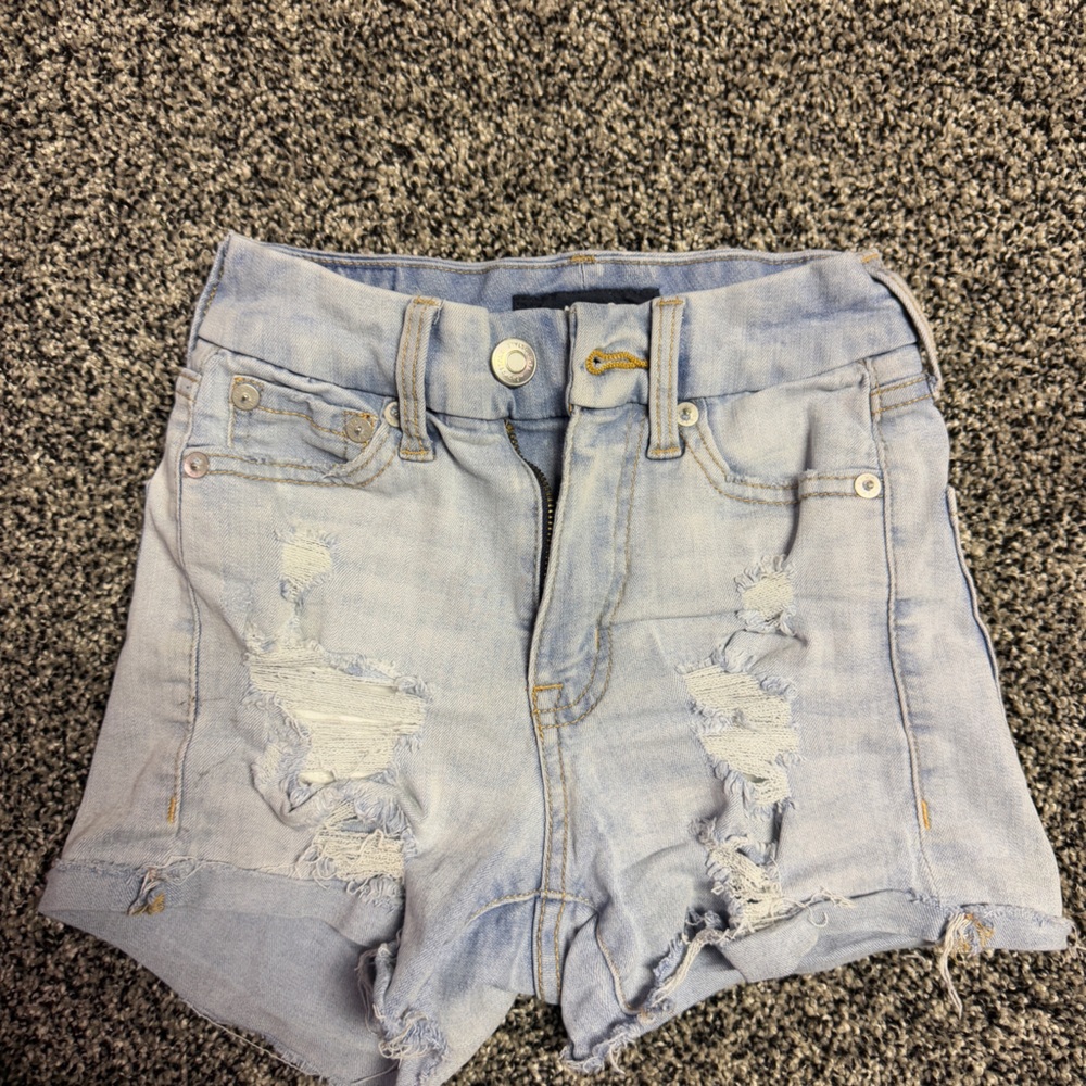 Aeropostale Blue Distressed Jean Shorts